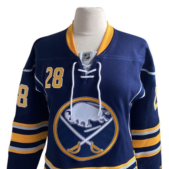 NHL BUFFALO SABERS Hockey Jersey Womens Sz Small Number 28 Zemgus Girgensons - Picture 3 of 14